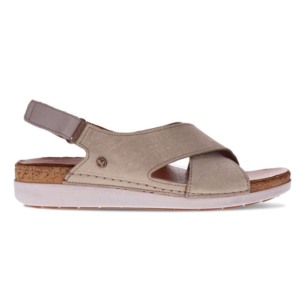 Revere Women's Cottesloe Slingback Sandal - Gold Linen - Product View - 2