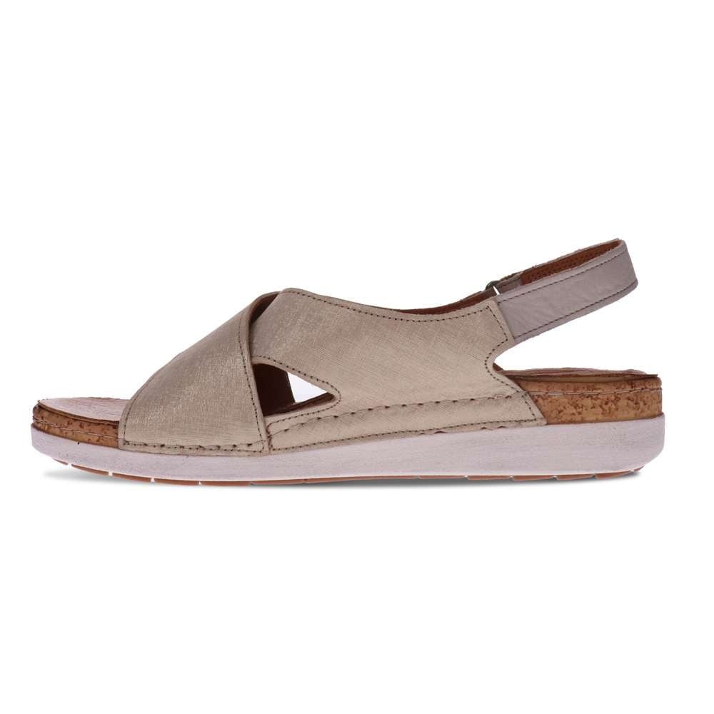 Revere Women's Cottesloe Slingback Sandal - Gold Linen - Product View - 3