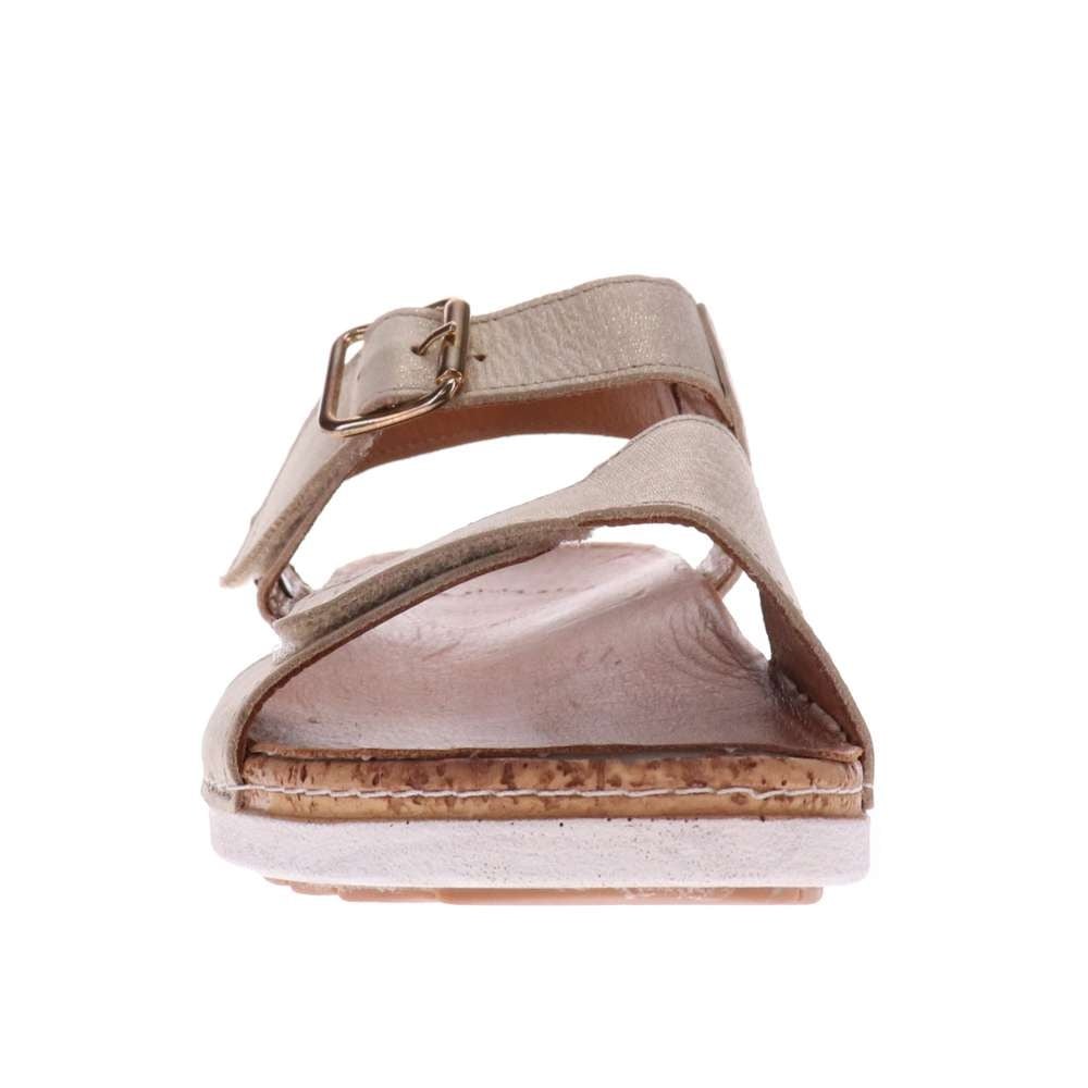 Revere Women's Georgia Back Strap Sandal - Gold Linen - Product View - 5