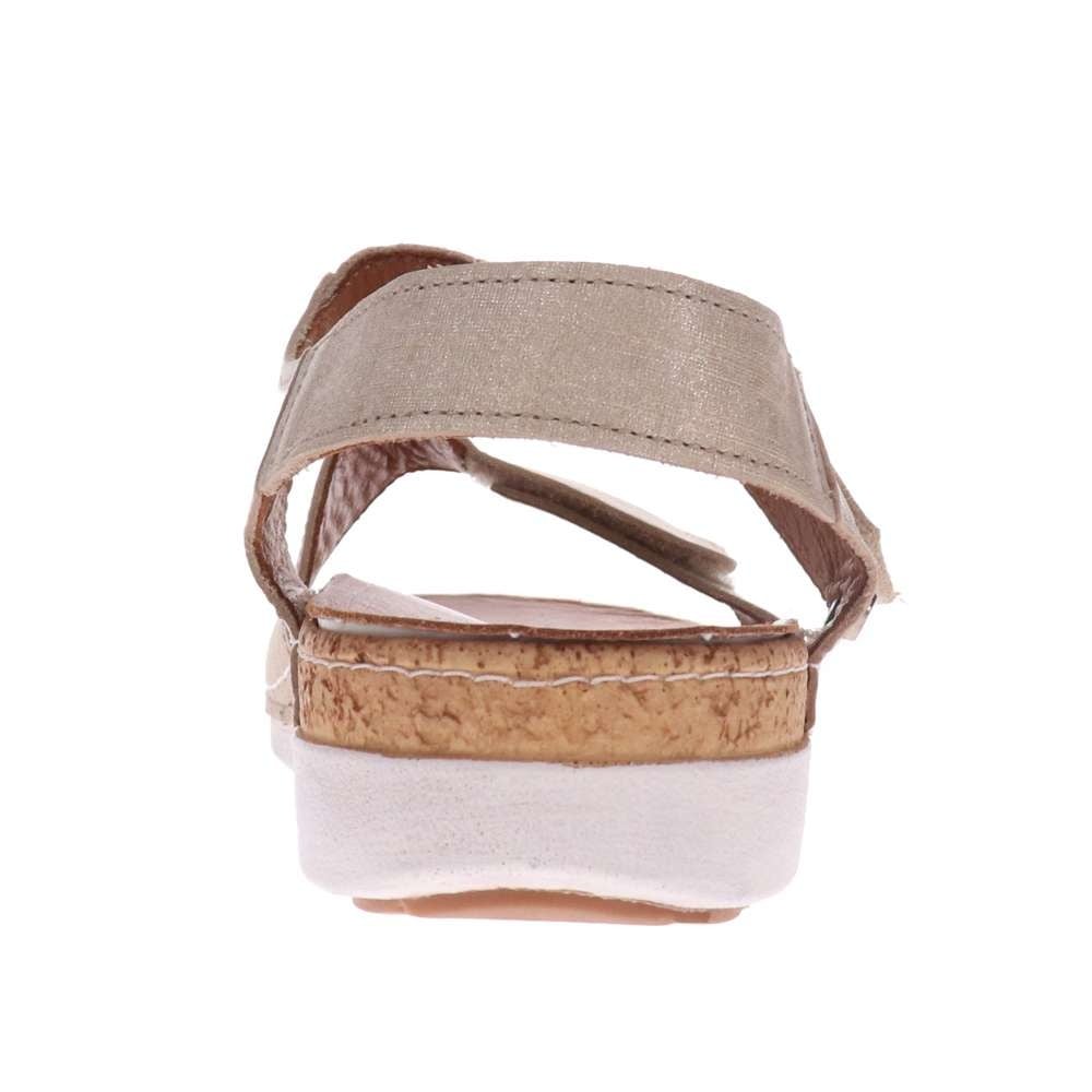 Revere Women's Georgia Back Strap Sandal - Gold Linen - Product View - 6