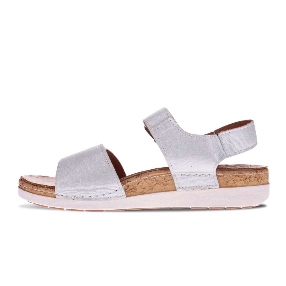 Revere Women's Georgia Back Strap Sandal - White Linen - Product View - 3