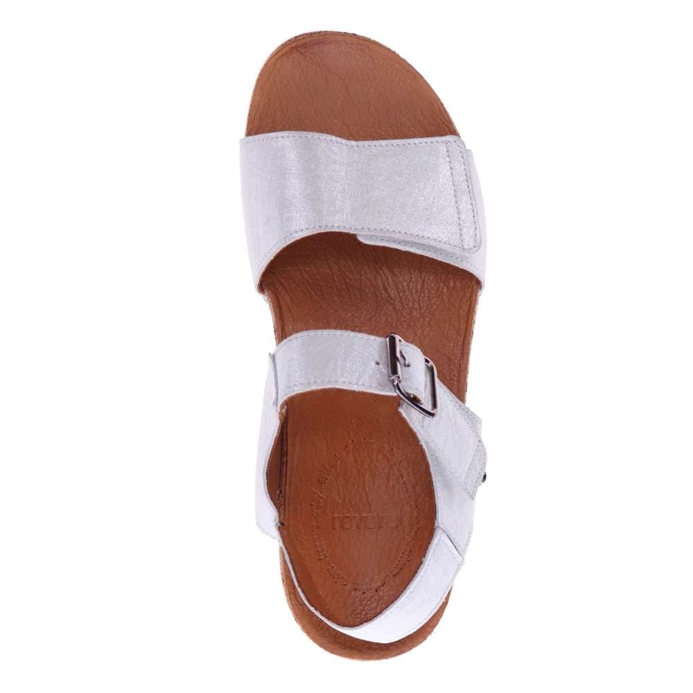 Revere Women's Georgia Back Strap Sandal - White Linen - Product View - 4