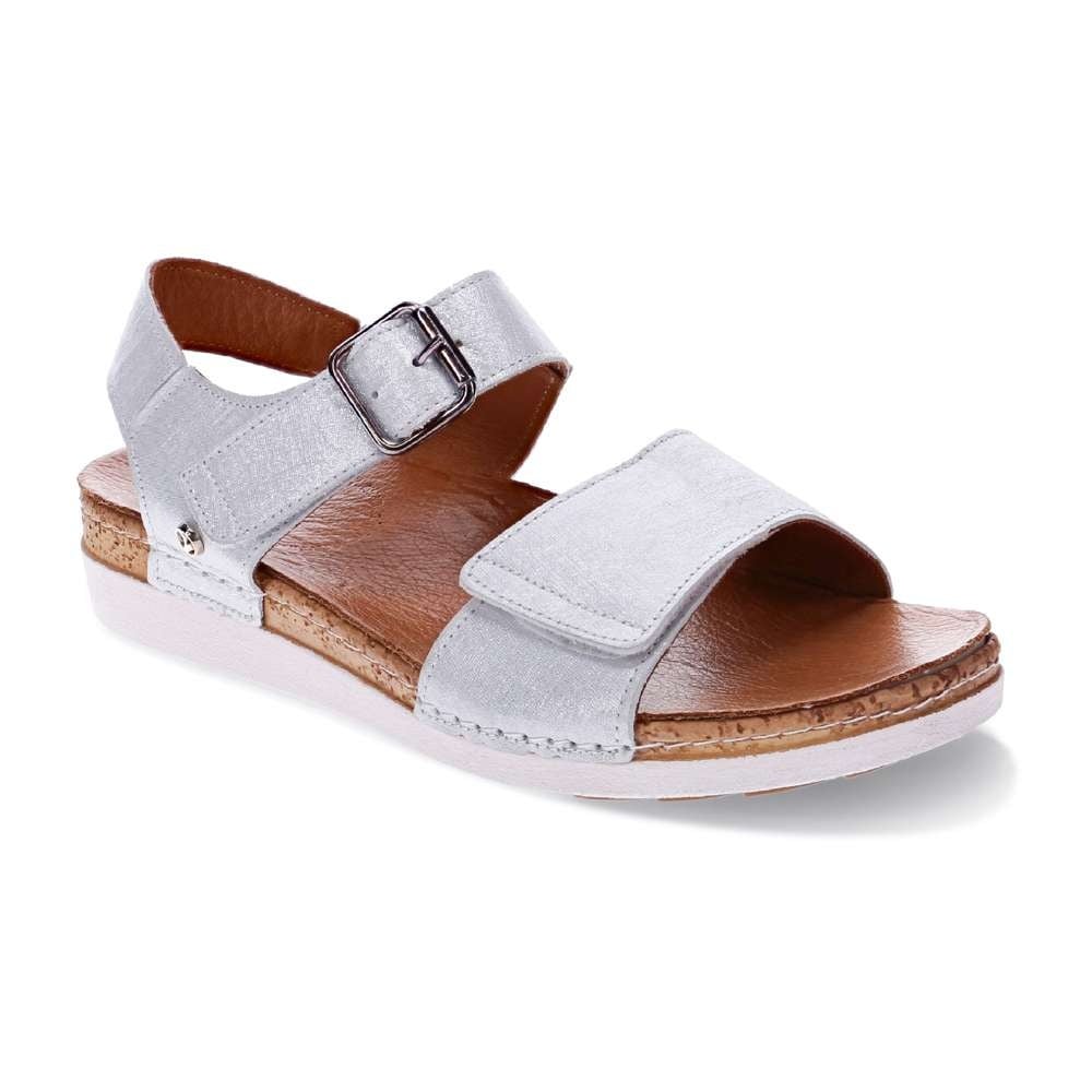 Revere Women's Georgia Back Strap Sandal - White Linen - Product View - 6