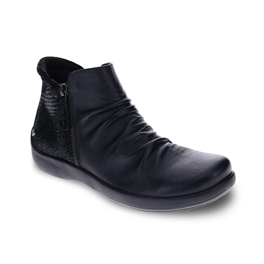 Revere Women's Salzburg Zip Ankle Boot - Black Lizard - Product View - 1
