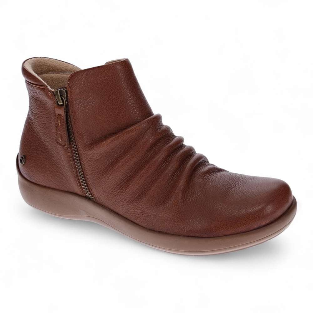 Revere Women's Salzburg Zip Ankle Boot - Mocha - Sole View - 1
