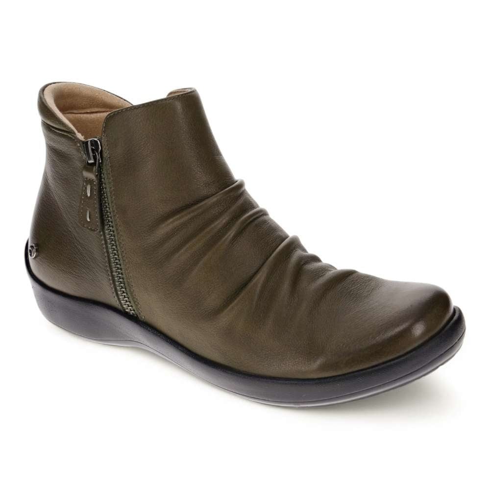 Revere Women's Salzburg Zip Ankle Boot - Olive - Product View - 1