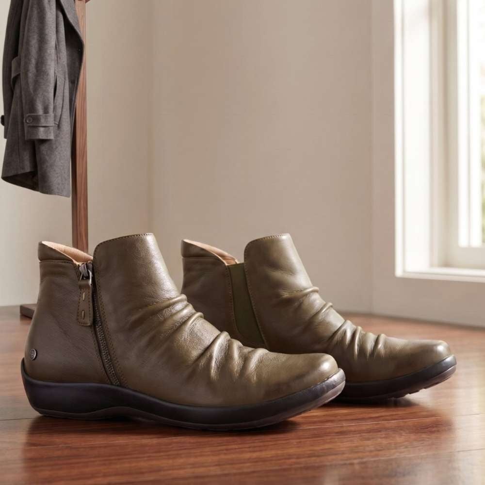 Revere Women's Salzburg Zip Ankle Boot - Olive - Lifestyle View - 6