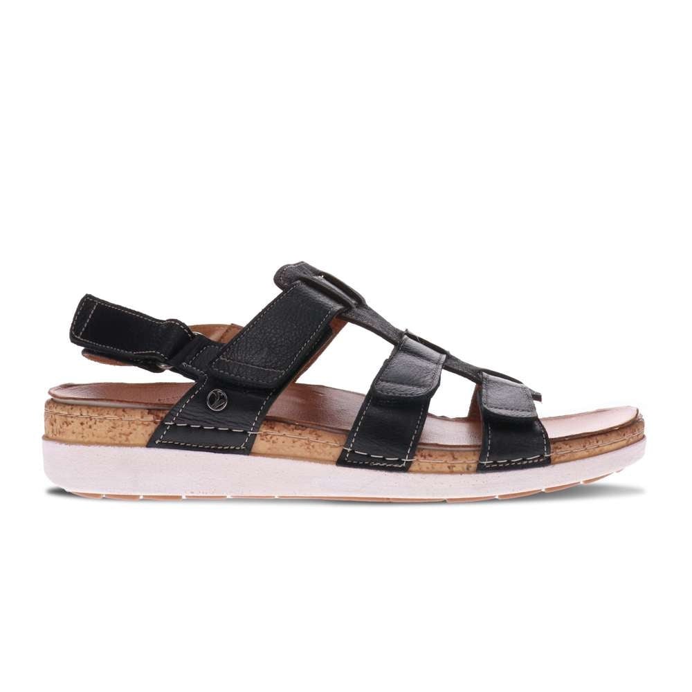 Revere Women's Santorini Gladiator Sandal - Black - Product View - 2