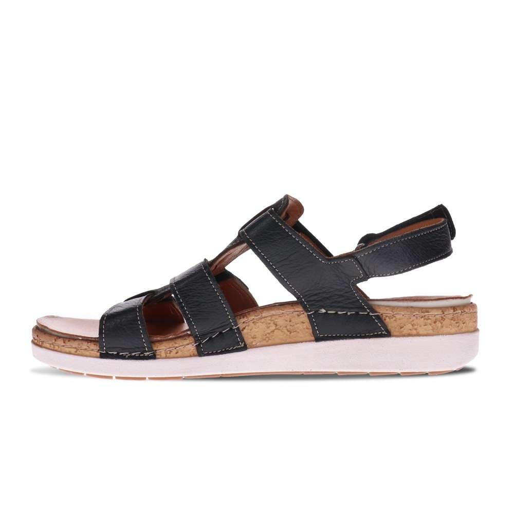 Revere Women's Santorini Gladiator Sandal - Black - Product View - 3