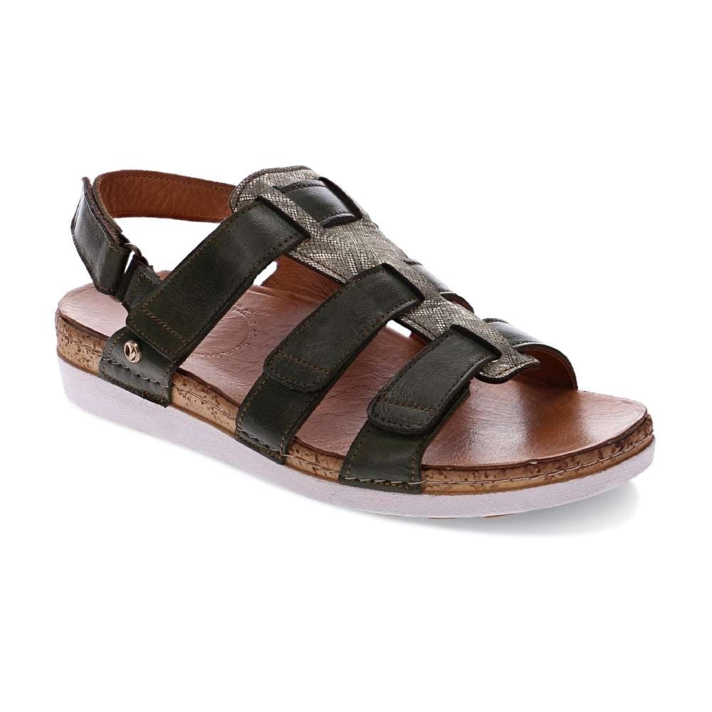 Revere Women's Santorini Gladiator Sandal - Khaki - Product View - 1