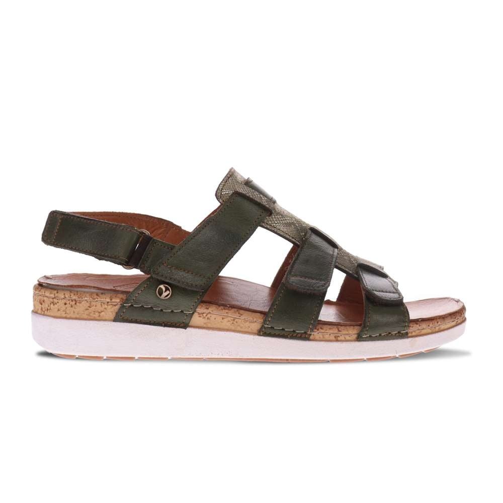 Revere Women's Santorini Gladiator Sandal - Khaki - Product View - 2