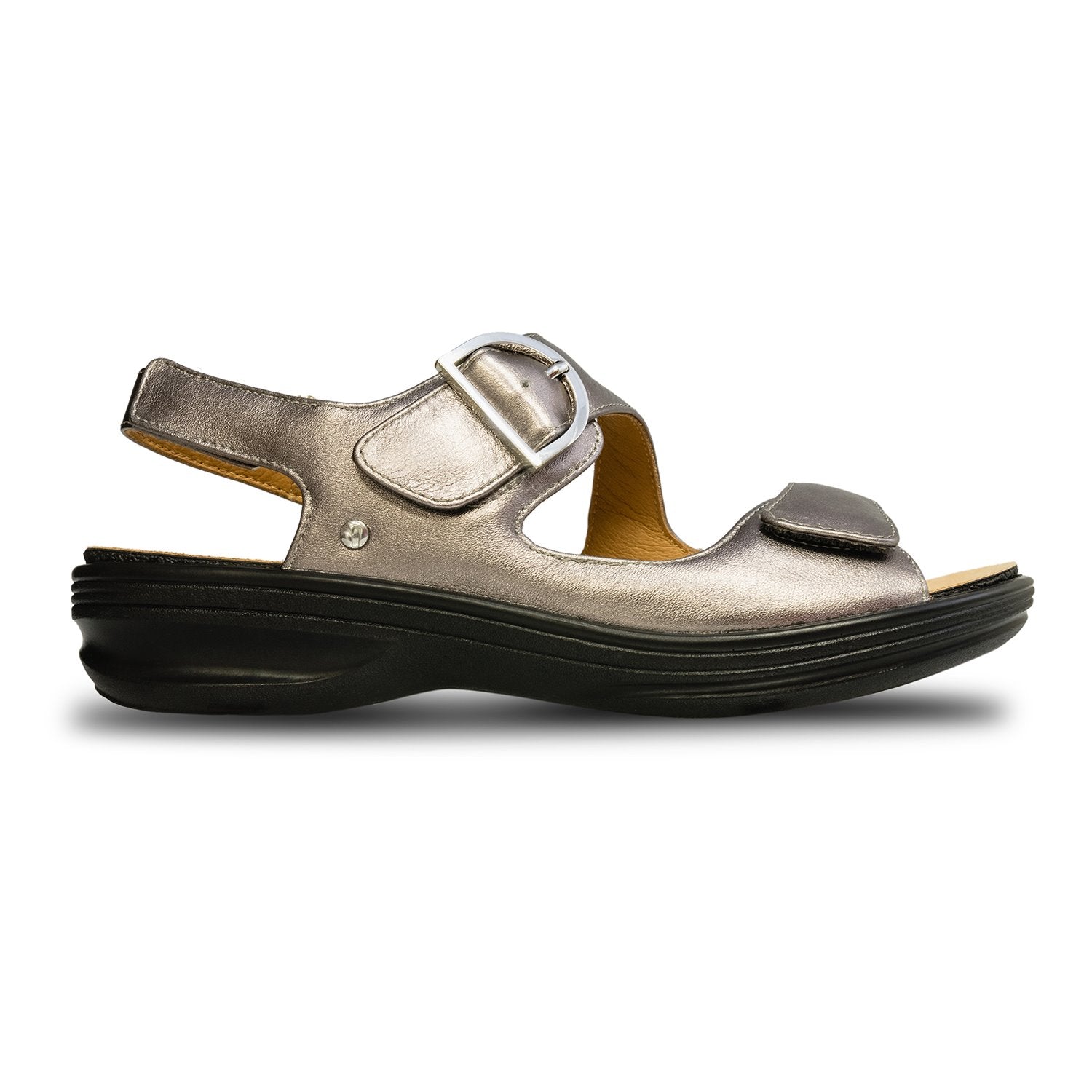 Revere Barcelona - Women's Sandals with Removable Insoles - Barcelona Gunmetal Side