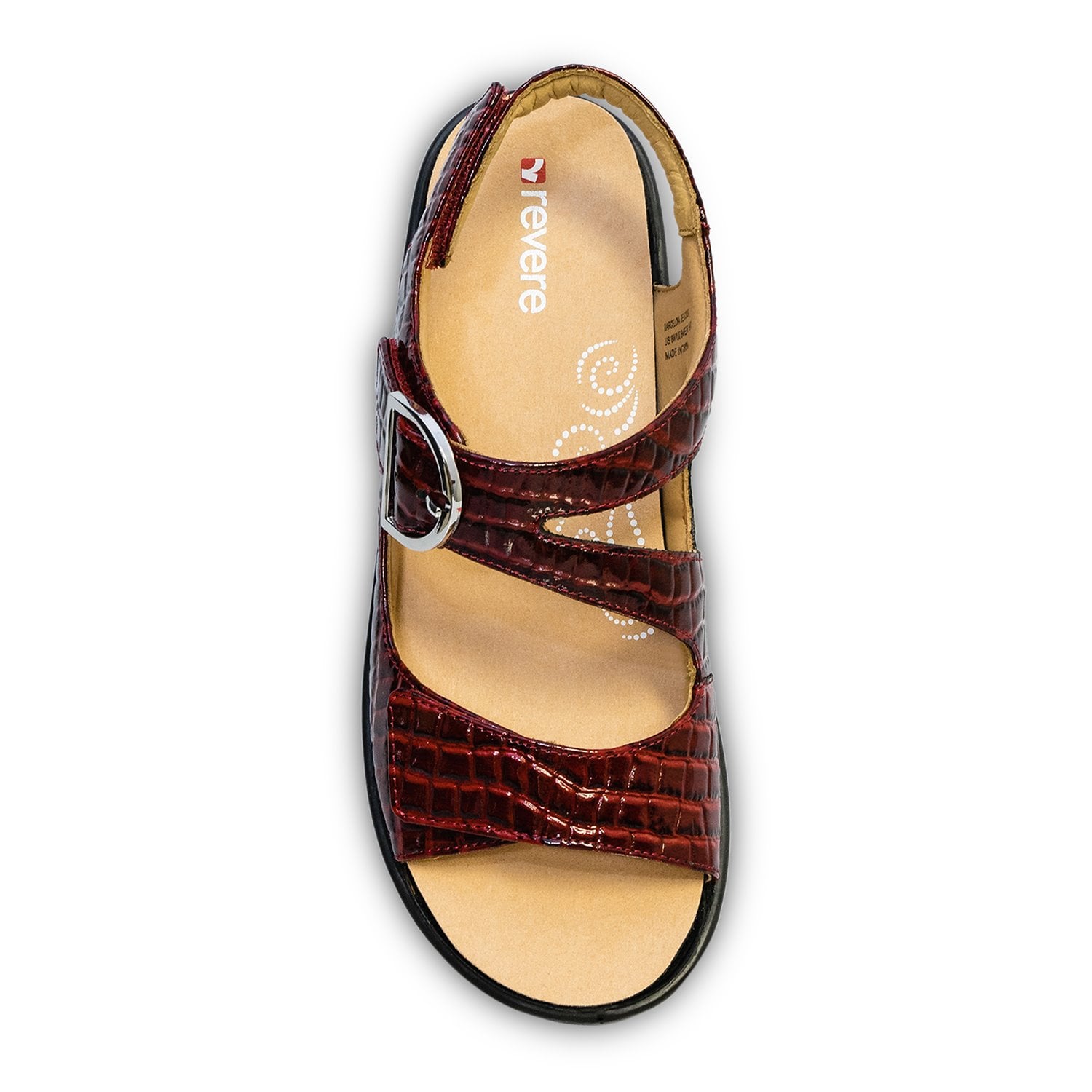Revere Barcelona - Women's Sandals with Removable Insoles - Barcelona Red Croc Top