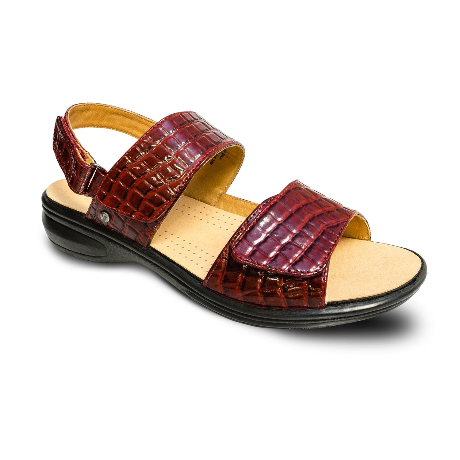 Revere Como - Women's Adjustable Sandal - Como Red Croc 3 4