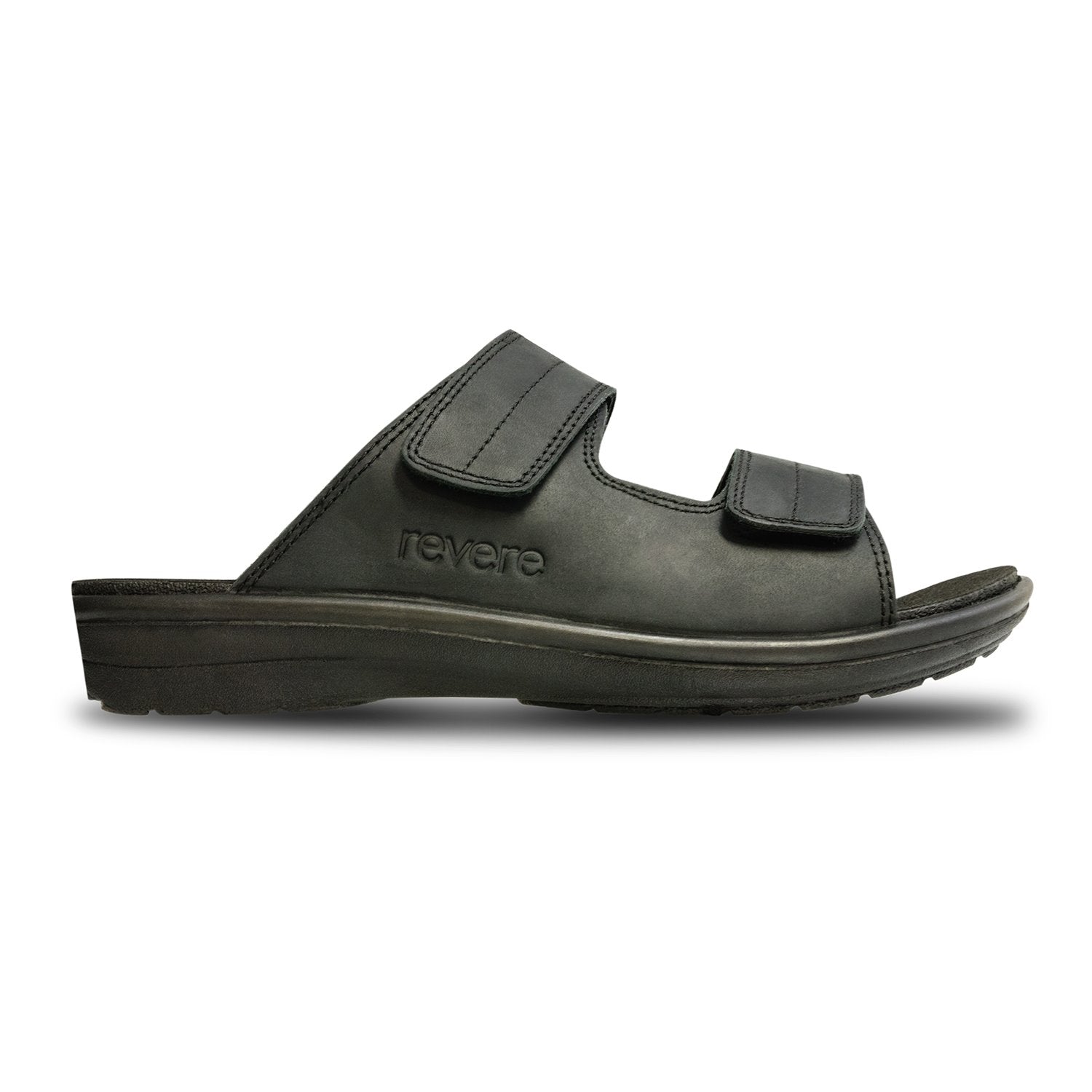 Revere Durban - Men's Slide Sandal - Durban Oiled Black Side