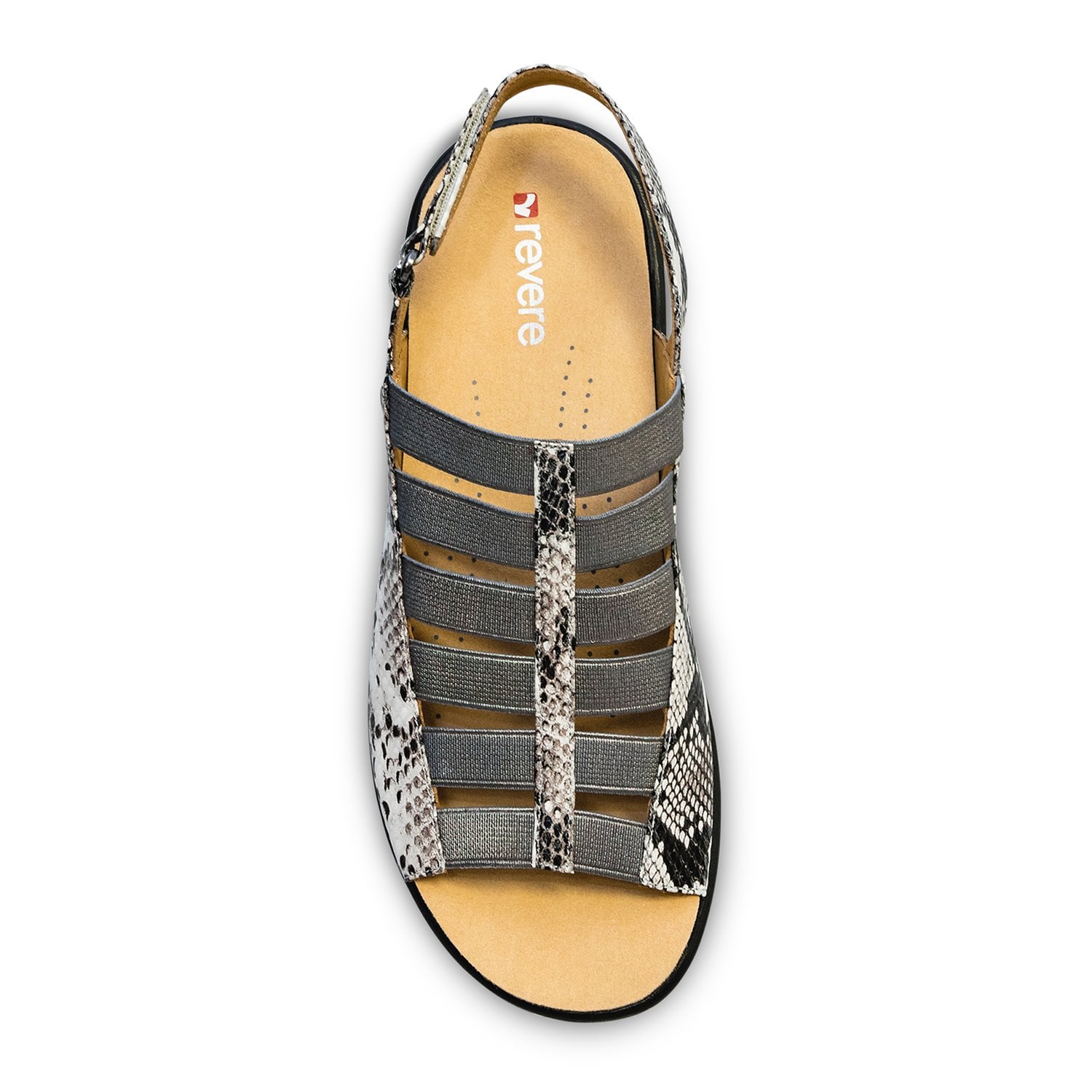 Revere Olympia - Women's Backstrap Sandal - Olympia Natural Snake Top