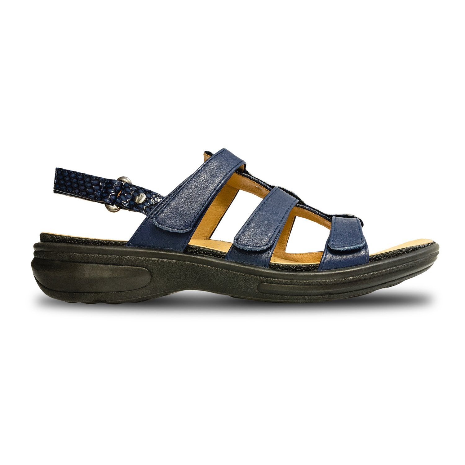 Revere Toledo - Women's Backstrap Sandal - Toledo Navy Snake Side