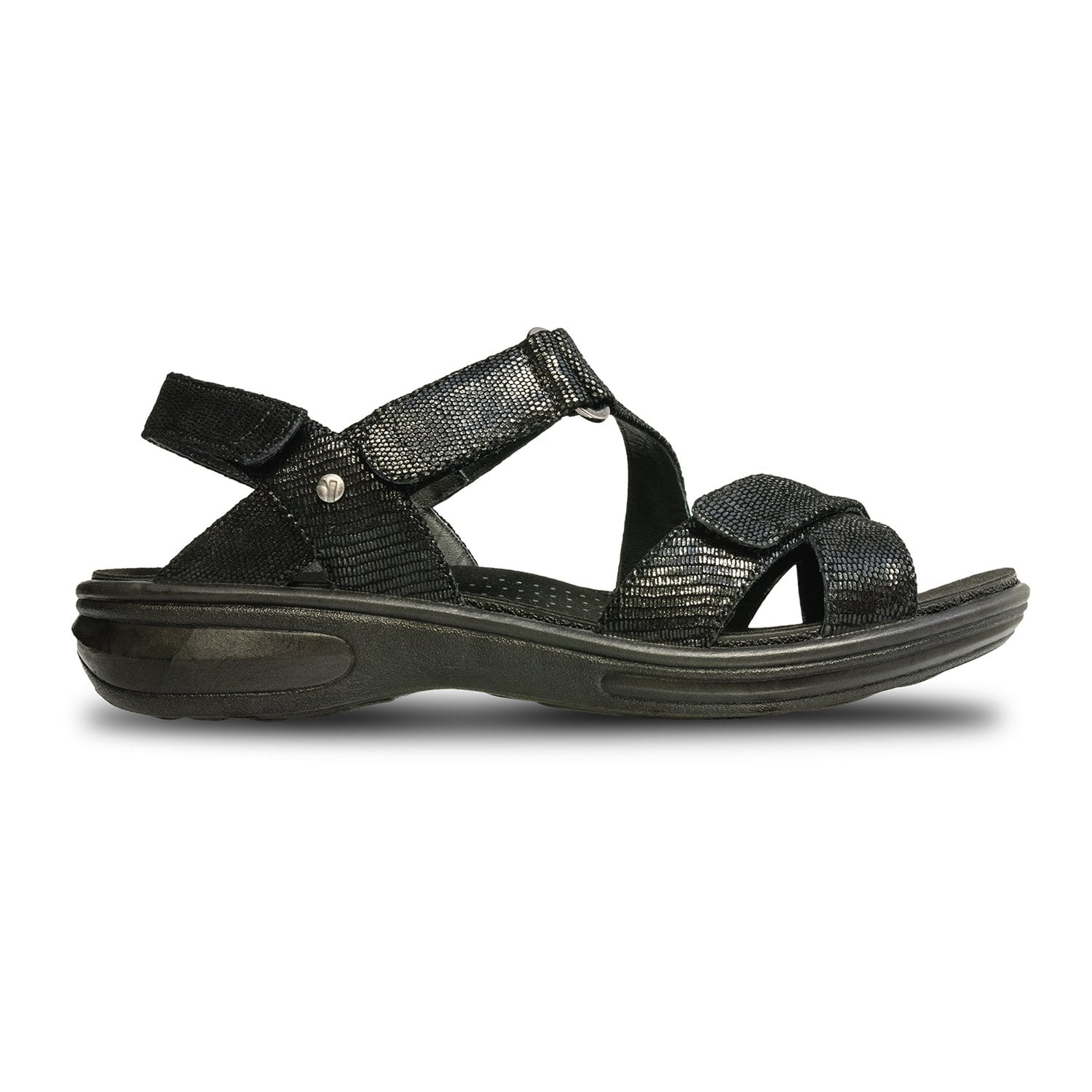 Revere Zanzibar - Women's Backstrap Sandal - Zanzibar Black Lizard Side