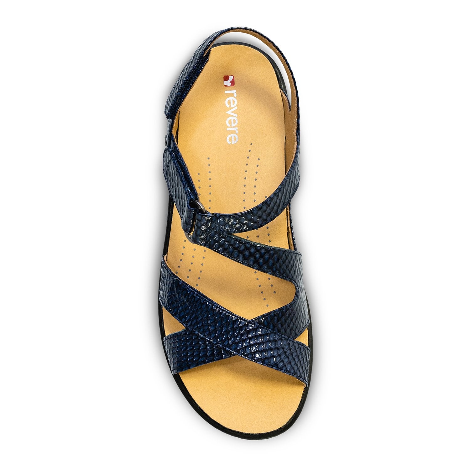 Revere Zanzibar - Women's Backstrap Sandal - Zanzibar Navy Snake Top