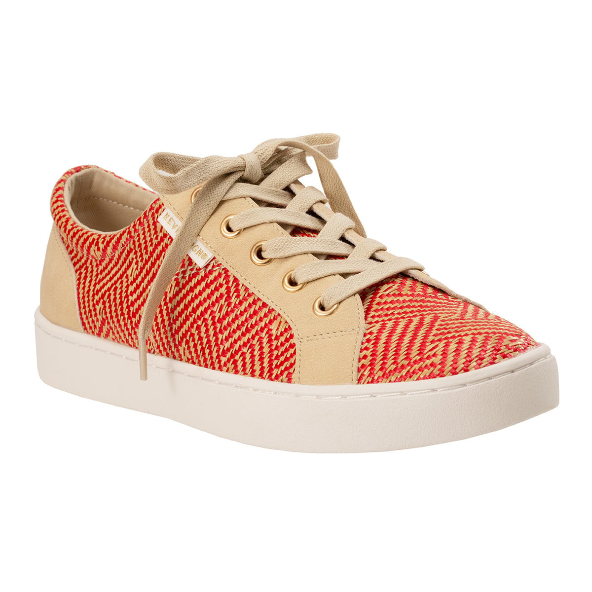 Revitalign Amalfi Women's Woven Lace-Up Sneaker - Blazing Red/Natural