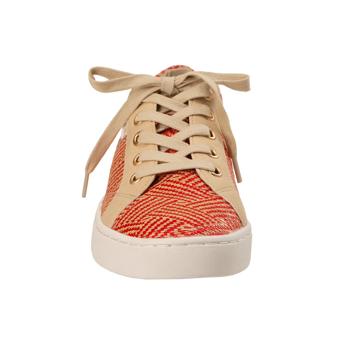 Revitalign Amalfi Women's Woven Lace-Up Sneaker - Blazing Red/Natural