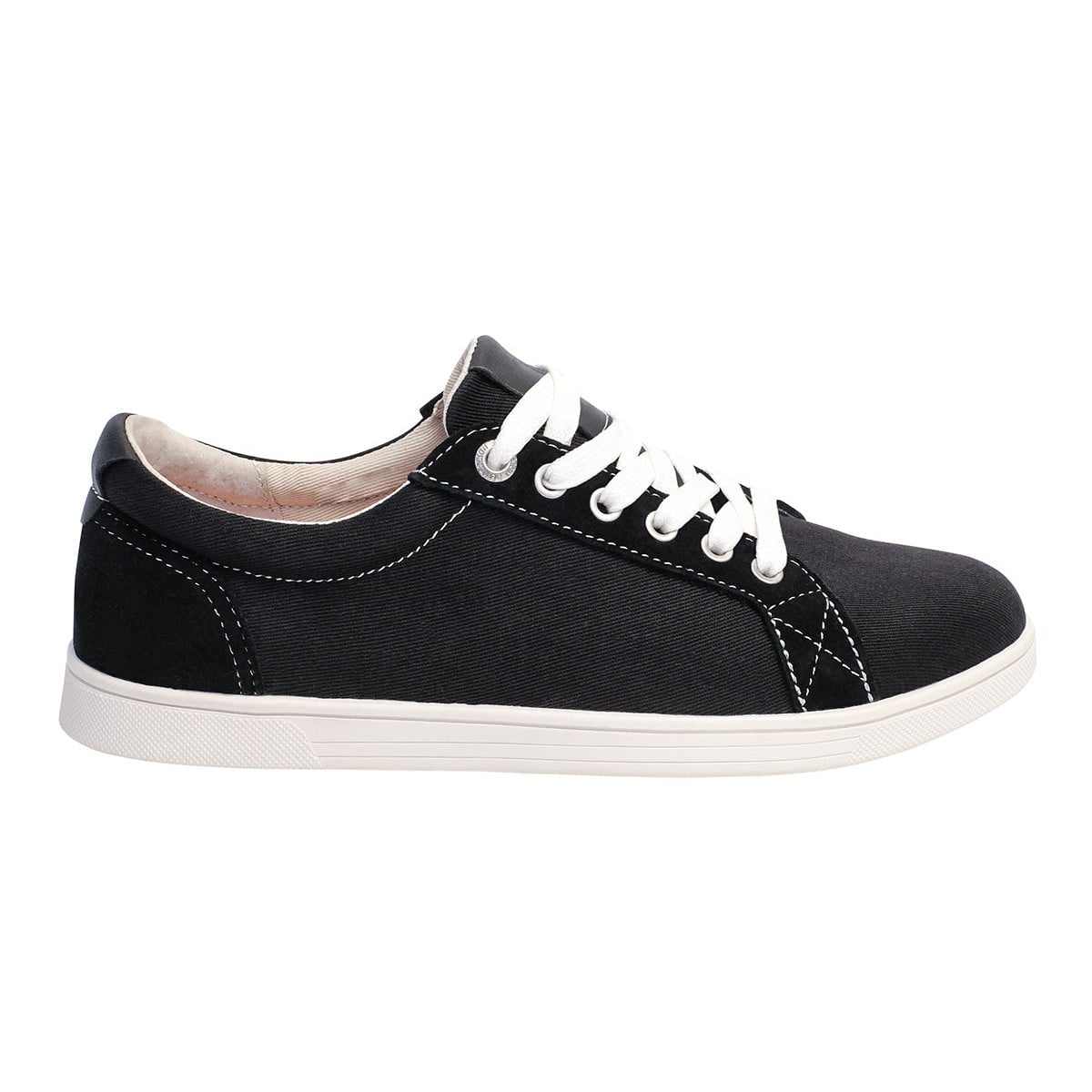 Revitalign Avalon Canvas Women's Lace-Up Sneaker - Black