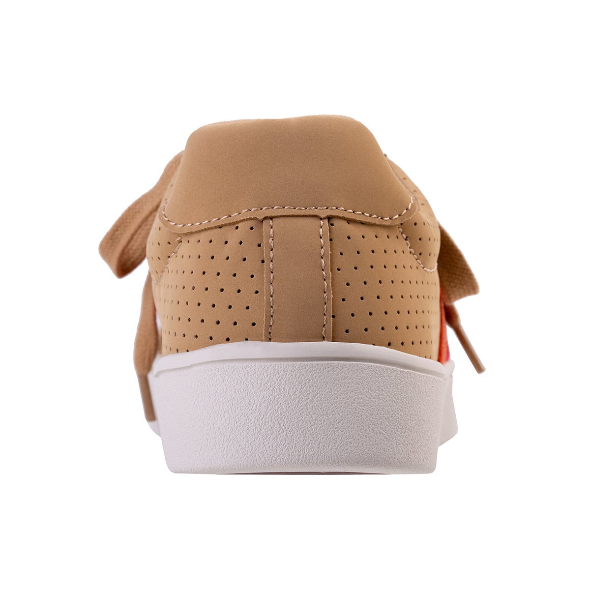 Revitalign Belmont Stripe Women's Velvet Trim Lace-Up Sneaker - Tan