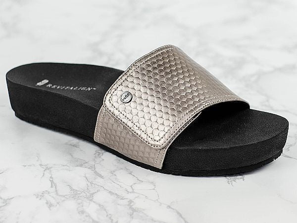 Revitalign Breezy Slide Comfort Wedge Sandal in Silver