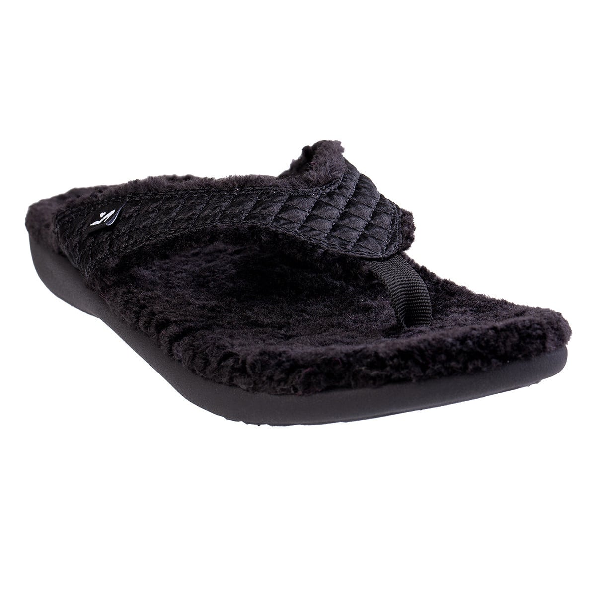Revitalign Coco Satin Women's Toe-Post Slipper - Black