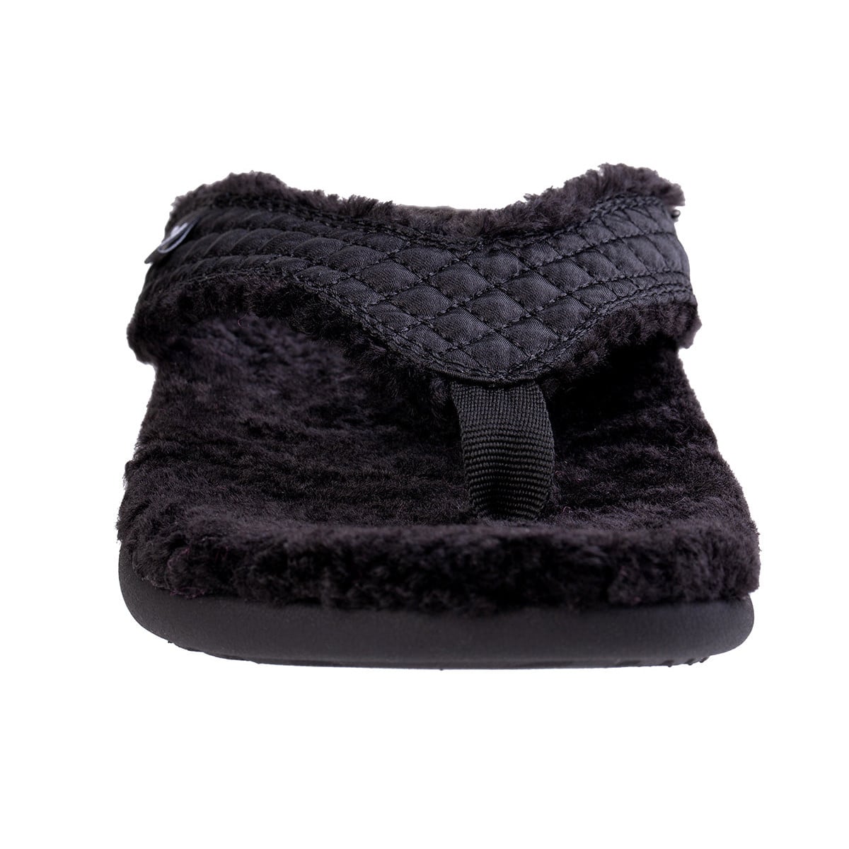 Revitalign Coco Satin Women's Toe-Post Slipper - Black
