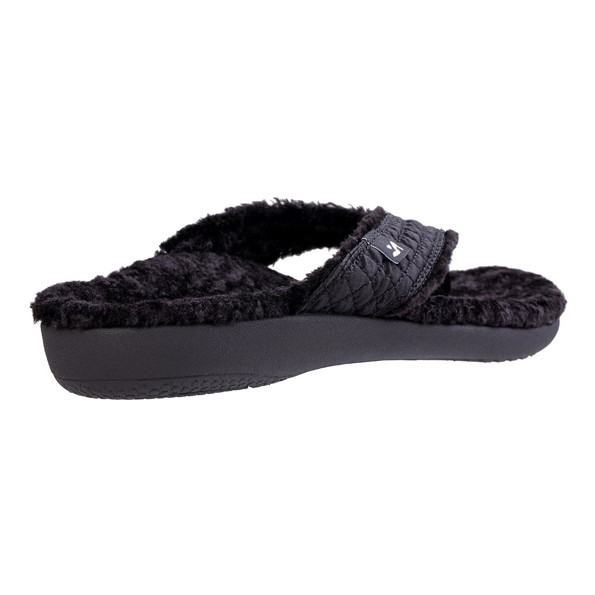 Revitalign Coco Satin Women's Toe-Post Slipper - Black