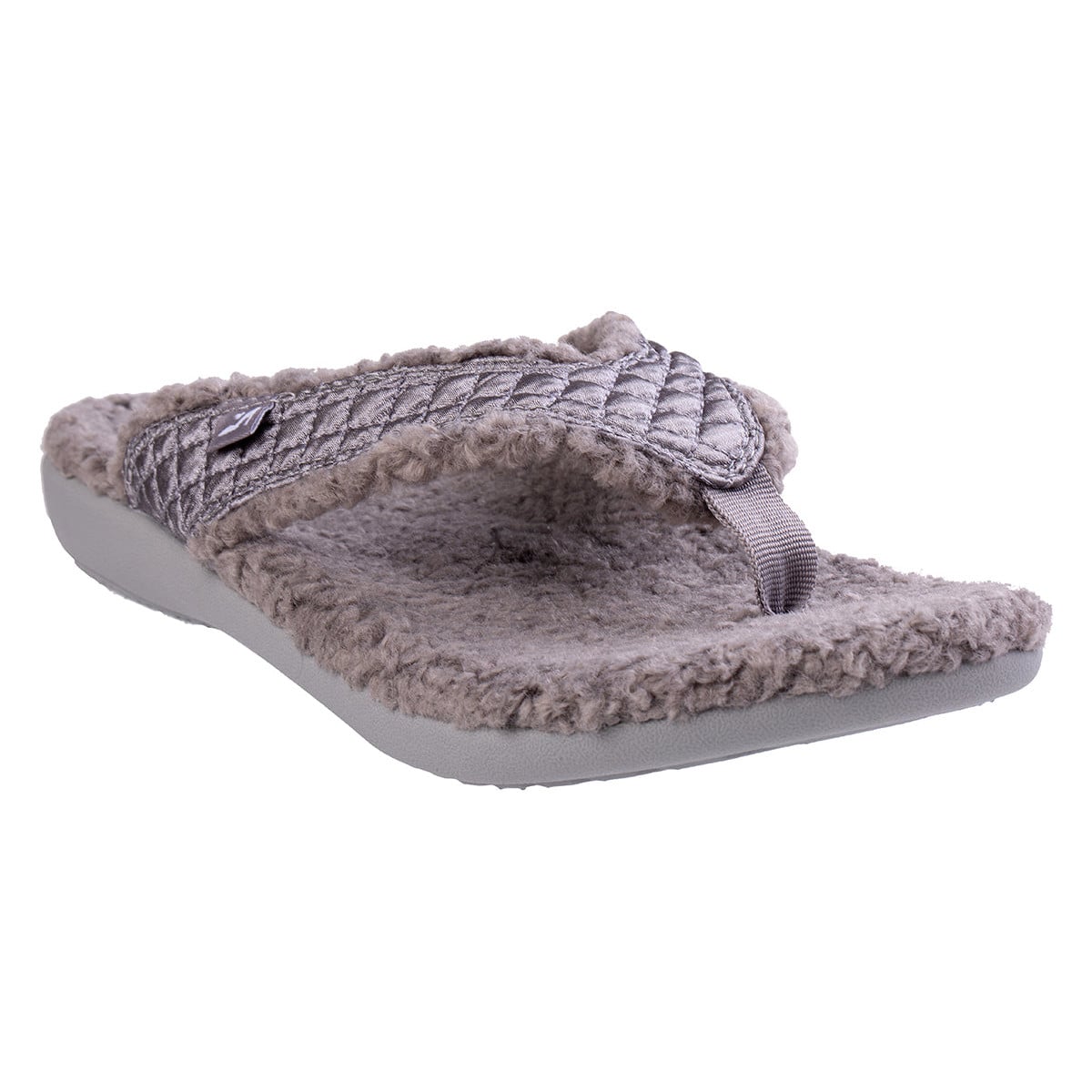 Revitalign Coco Satin Women's Toe-Post Slipper - Grey