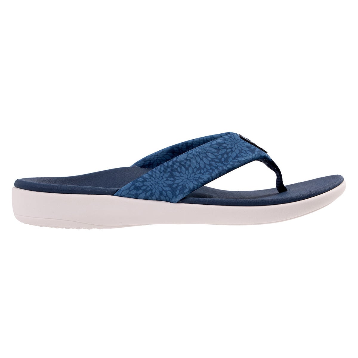 Revitalign Dahlia Women's Floral Print Flip-Flop Sandal - Majolica Blue