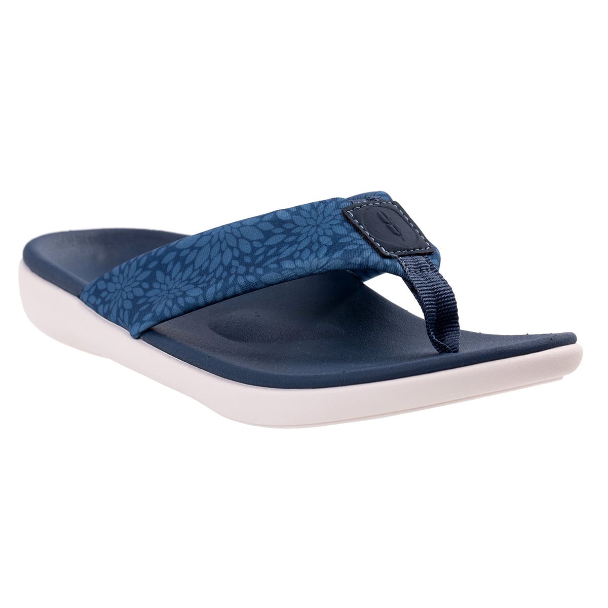 Revitalign Dahlia Women's Floral Print Flip-Flop Sandal - Majolica Blue