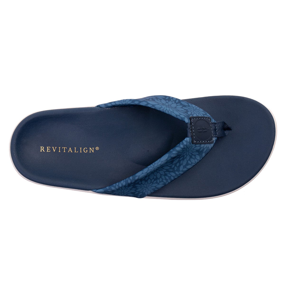 Revitalign Dahlia Women's Floral Print Flip-Flop Sandal - Majolica Blue