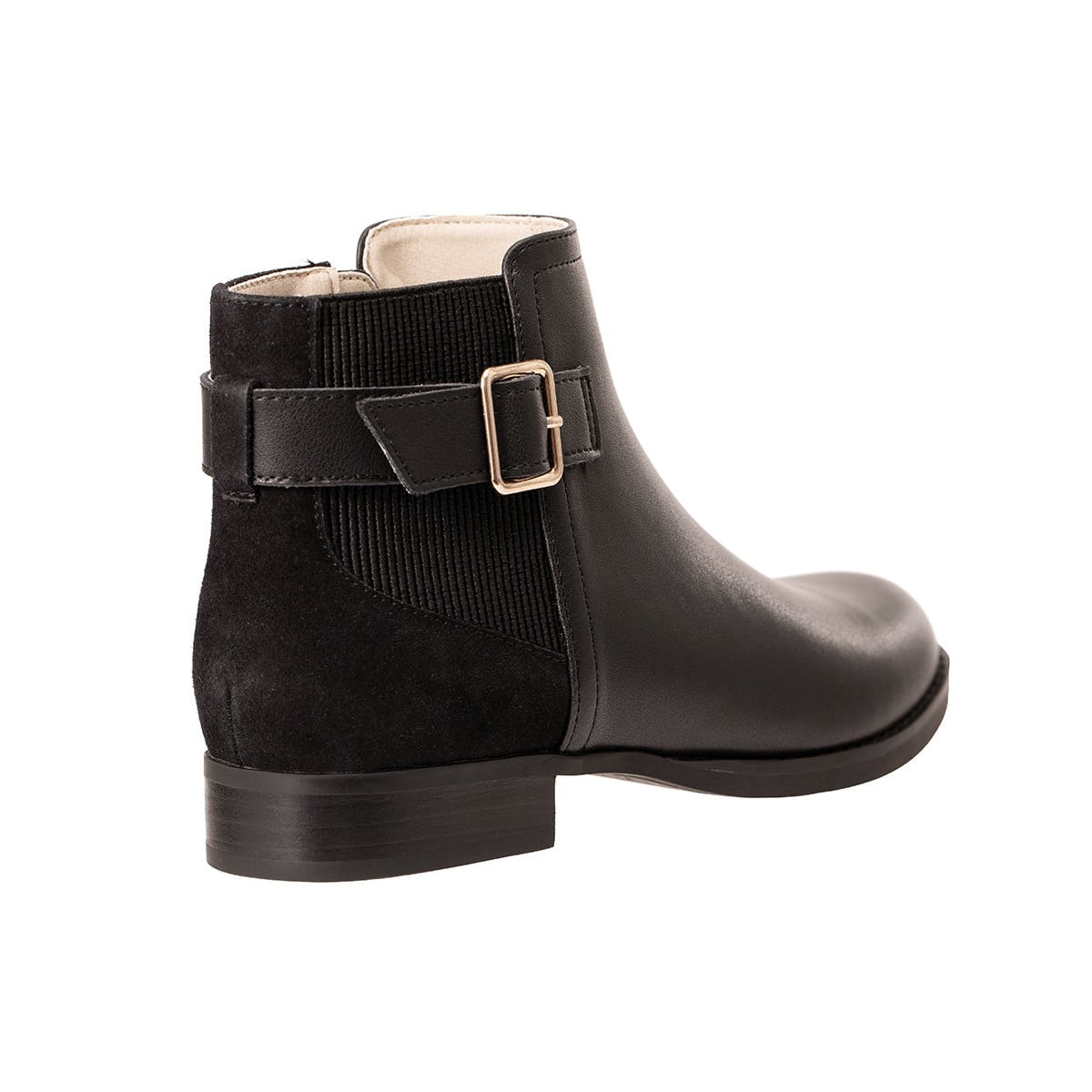 Revitalign Dakotah Women's Leather and Suede Ankle Boot - Black