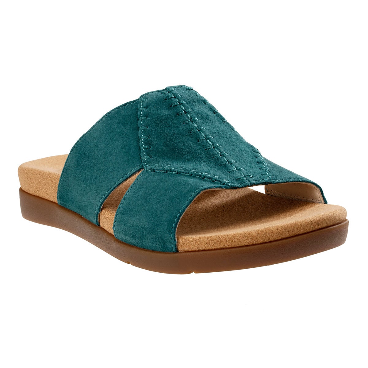 Revitalign Dolce Women's Suede Slide Sandal - Spruce Green