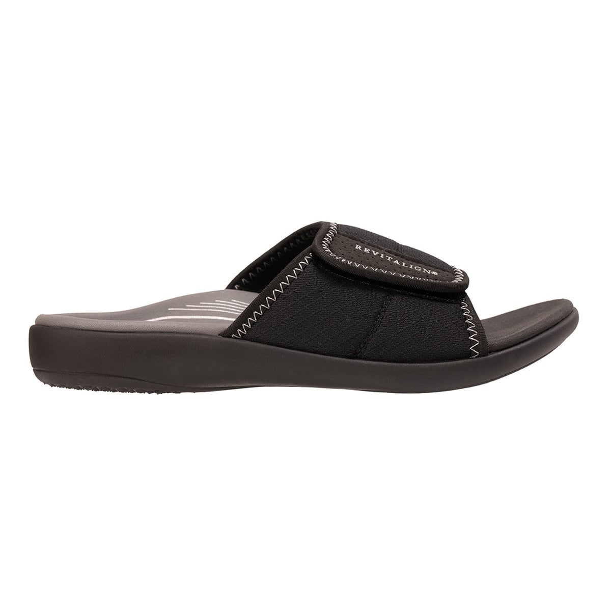 Revitalign Energized Women's Adjustable Mesh Slide Sandal - Black