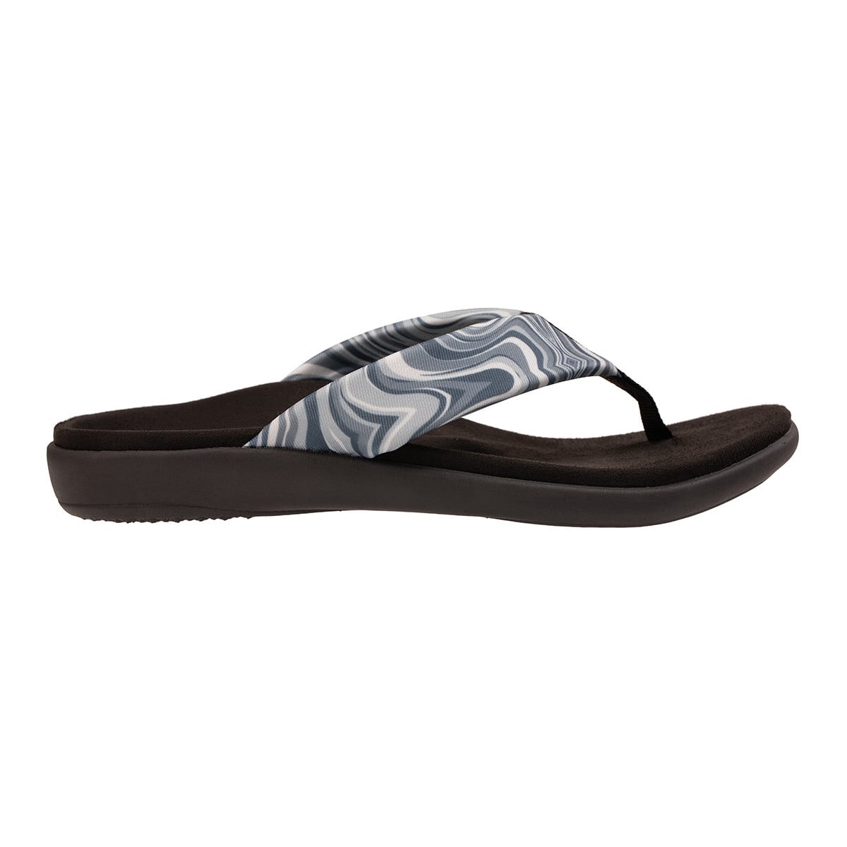 Revitalign Euphoria Fresh Women's Printed Flip-Flop Sandal - Black