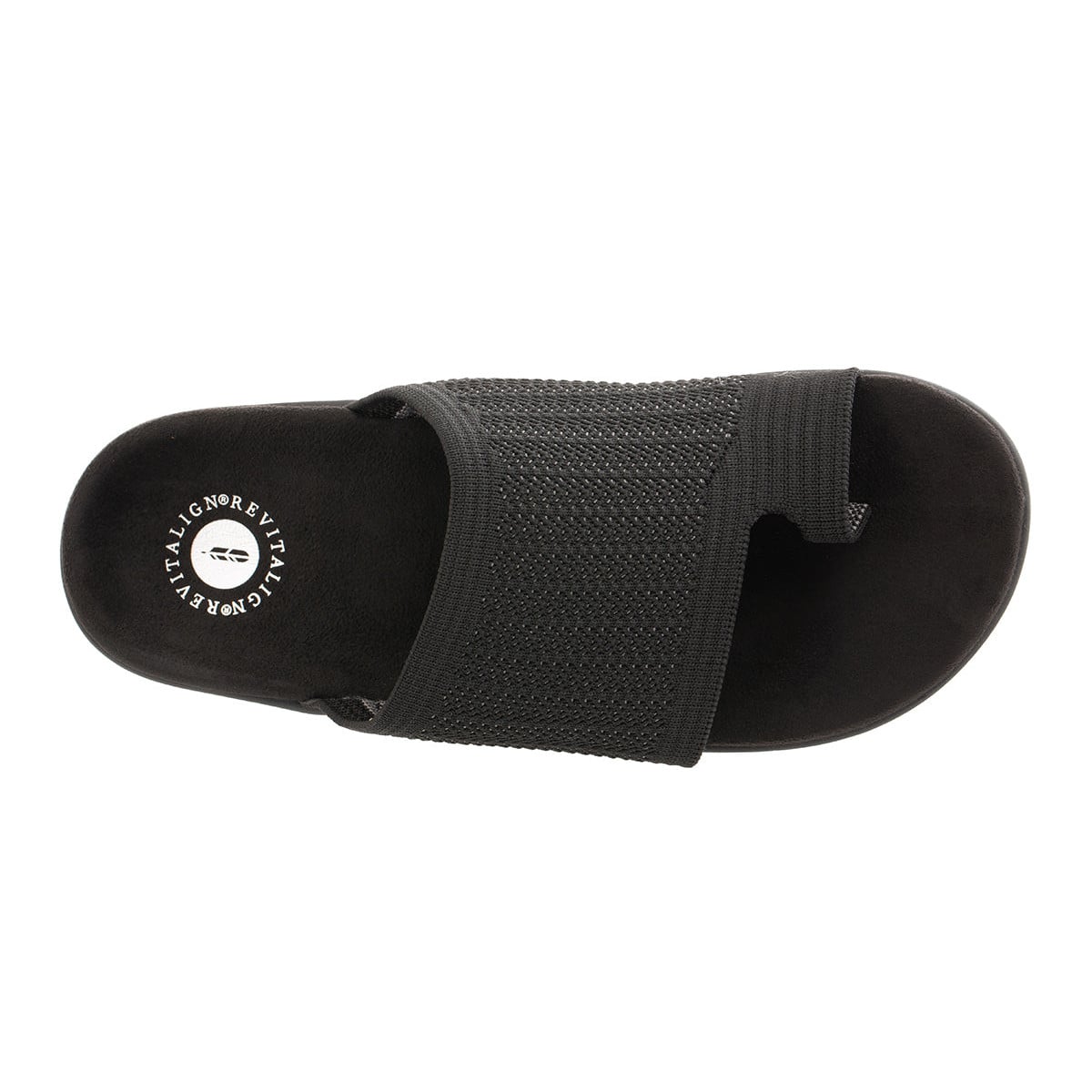 Revitalign Evelyn Serenity Women's Knit Toe Loop Slide Sandal - Black