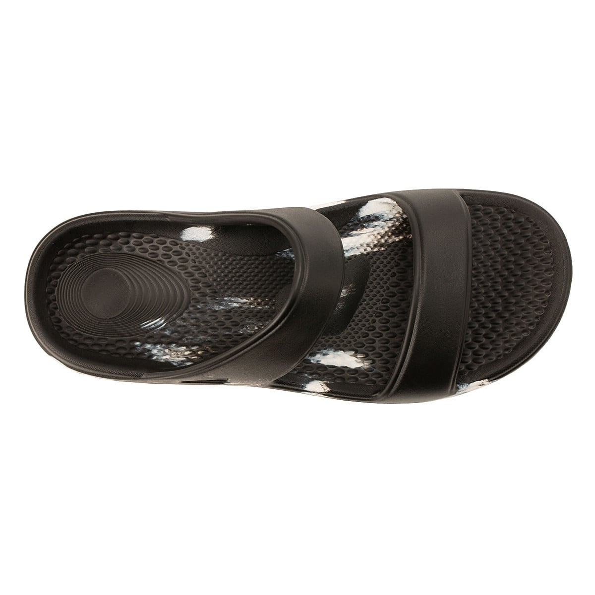 Revitalign Fusion Zest Marble Women's Recovery Slide Sandal - Black
