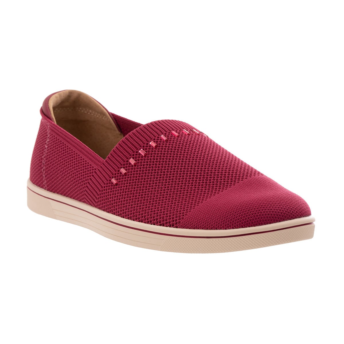 Revitalign Gemma Sparkle Women's Knit Slip-On Sneaker - Plum