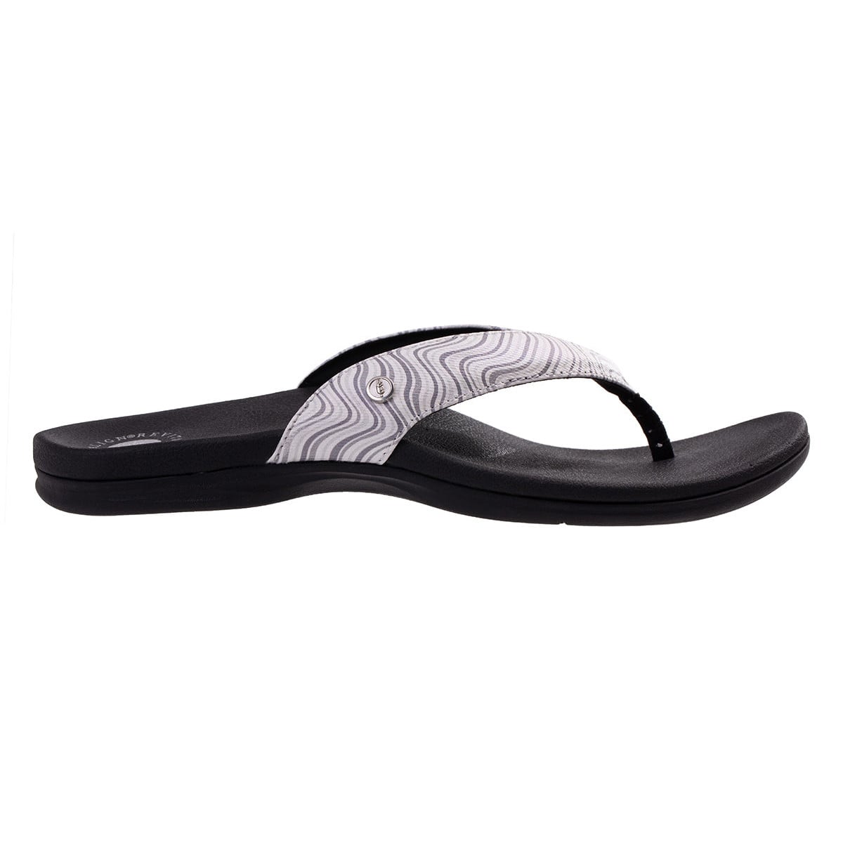 Revitalign Gulf Retro Women's Toe-Post Sandal - Black