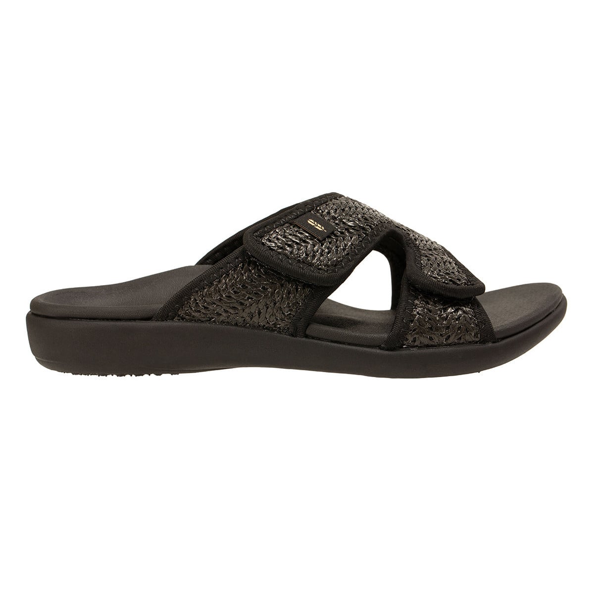Revitalign Kholo Capri Women's Adjustable Raffia Sandal - Black