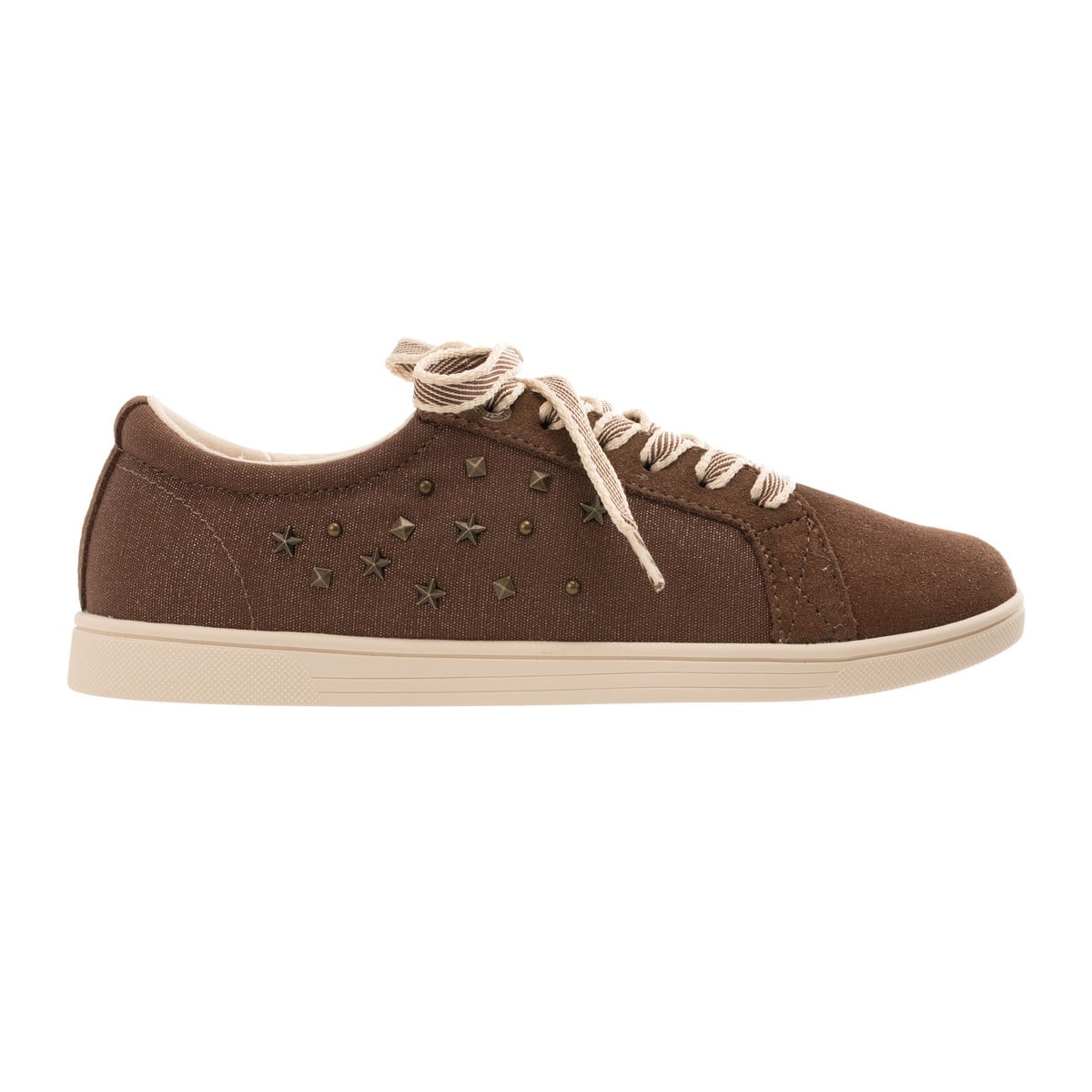 Revitalign Liv Women's Suede and Canvas Lace-Up Sneaker - Bison