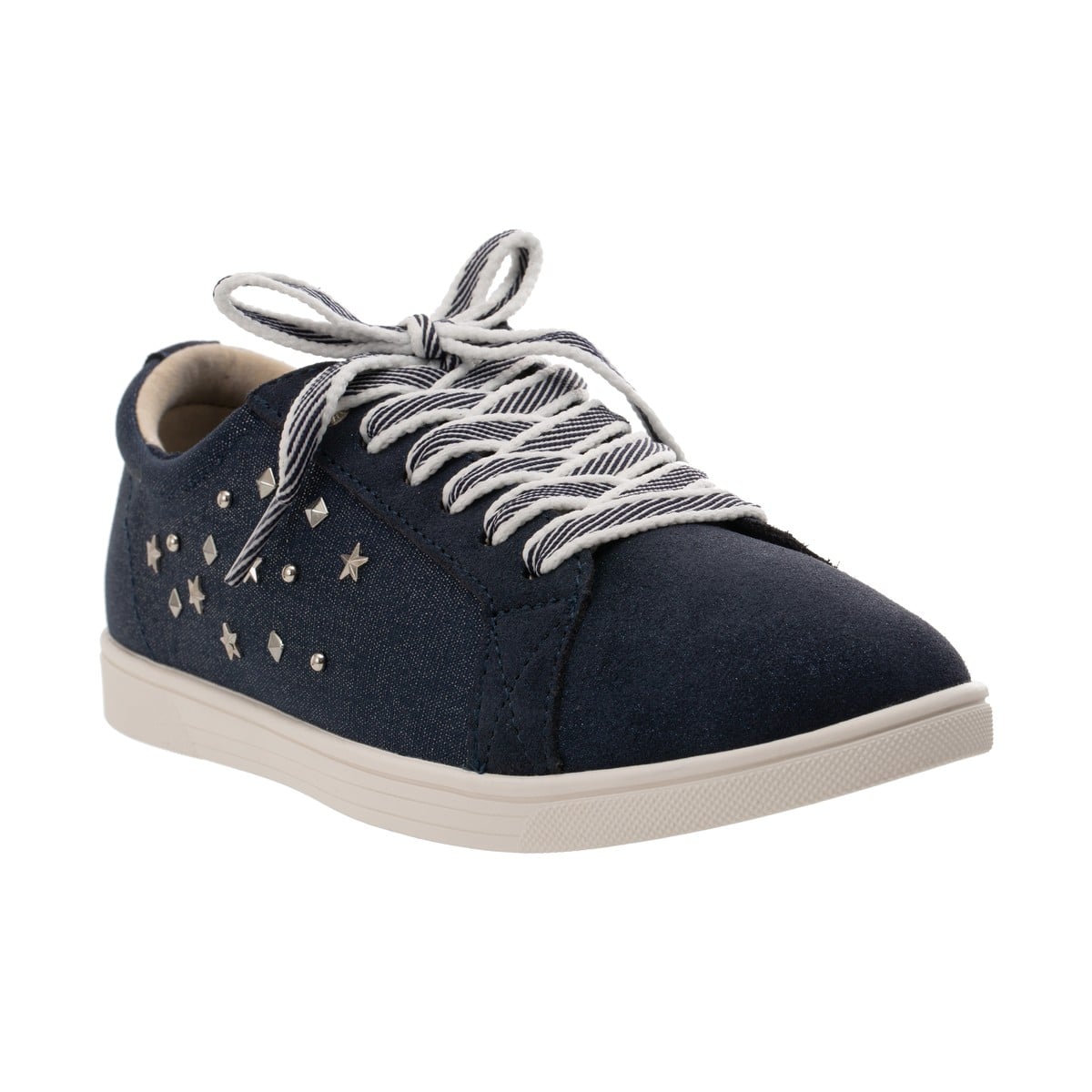 Revitalign Liv Women's Suede and Canvas Lace-Up Sneaker - Navy Shimmer