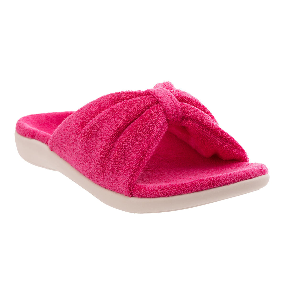 Revitalign Lounge Terry Women's Open-Toe Slide Slipper - Flamingo Pink
