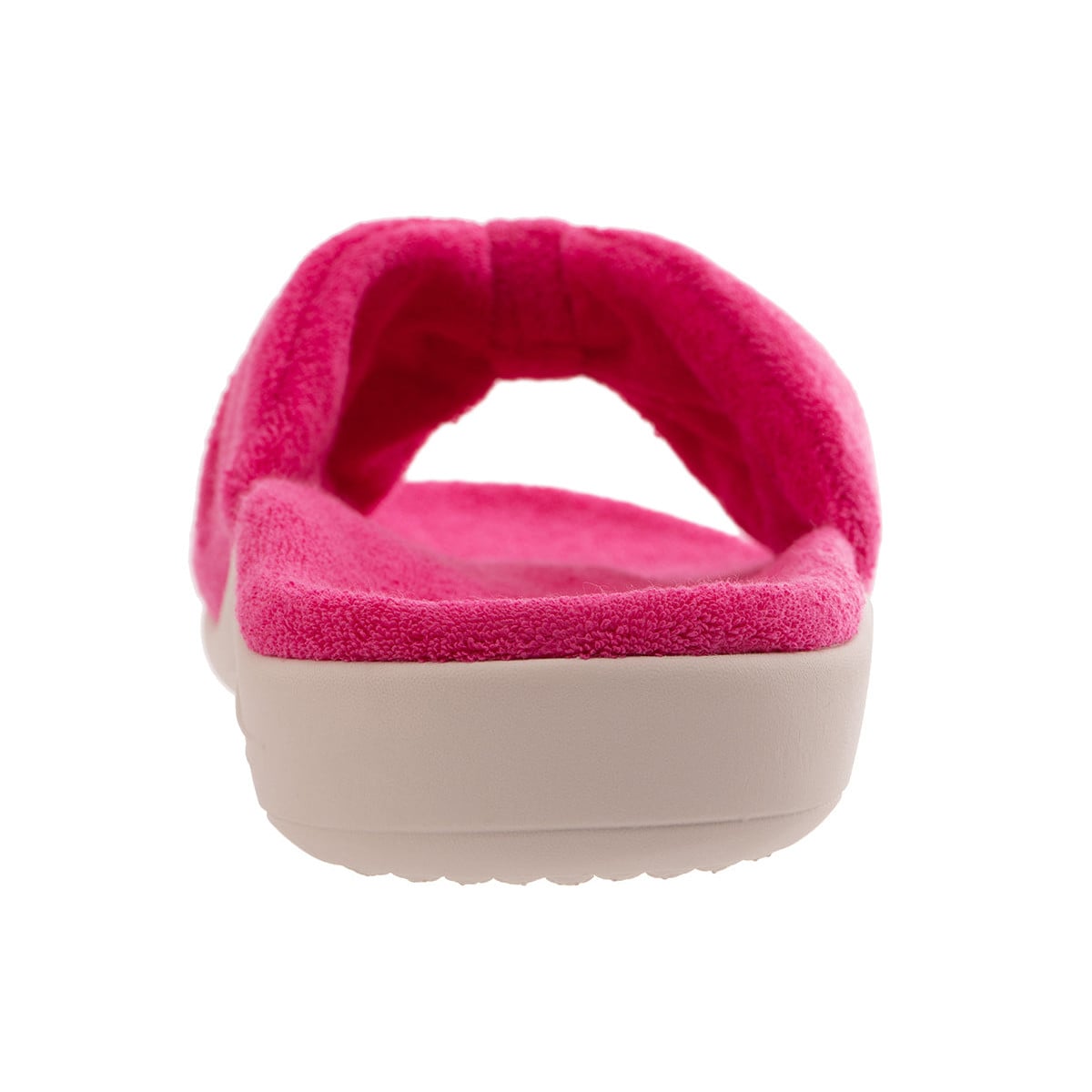 Revitalign Lounge Terry Women's Open-Toe Slide Slipper - Flamingo Pink