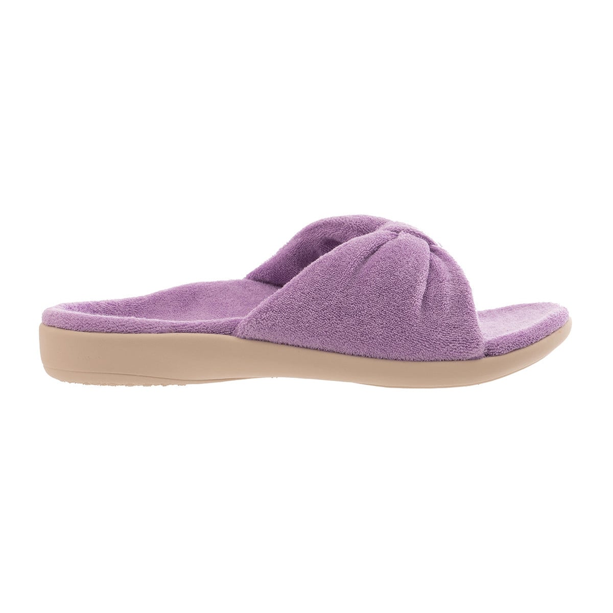 Revitalign Lounge Terry Women's Open-Toe Slide Slipper - Lilac