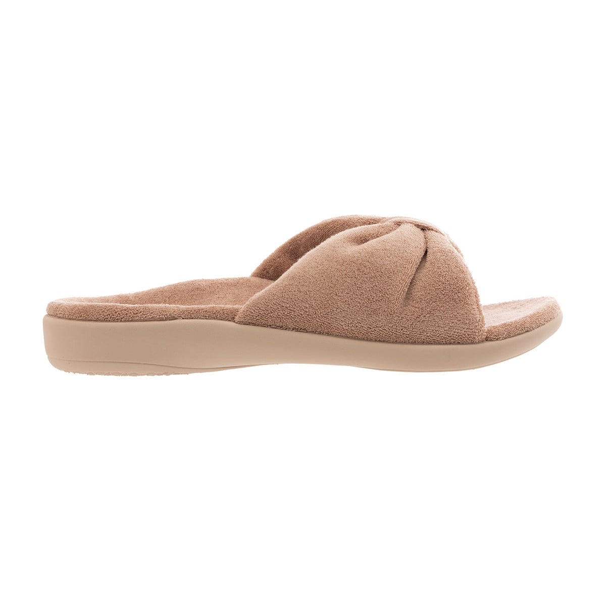 Revitalign Lounge Terry Women's Open-Toe Slide Slipper - Sand